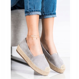 SHELOVET Espadrilles på platformen grå 1