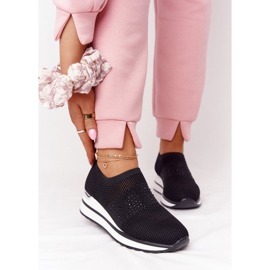 Openwork Sneakers Slip-On On Wedge Sort Sophia hvid 1