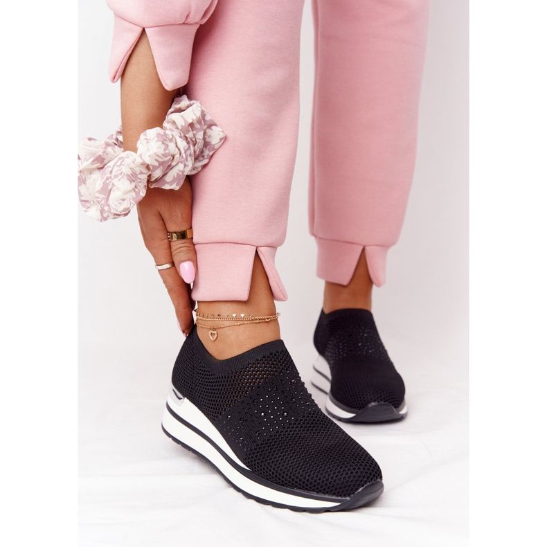 Openwork Sneakers Slip-On On Wedge Sort Sophia hvid 1