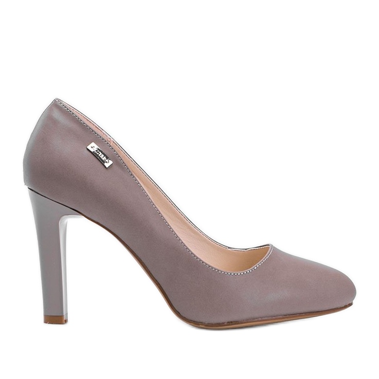 Beige pumps på en Taffy hæl brun 1