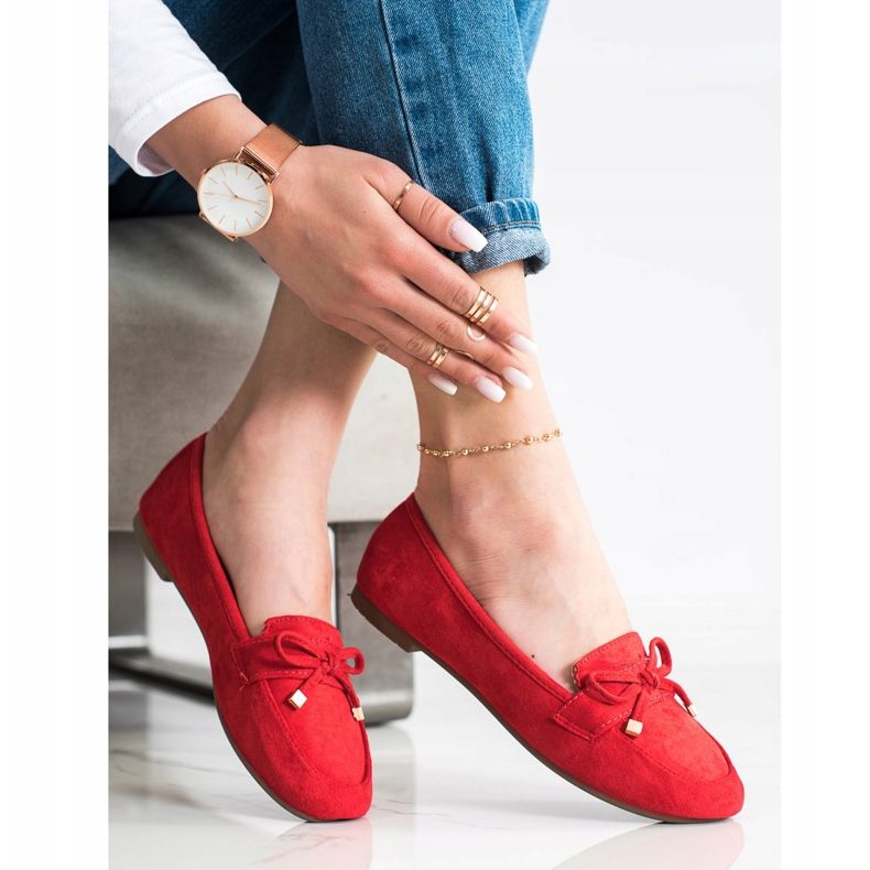 Anesia Paris Loafers Med En Sløjfe rød 2