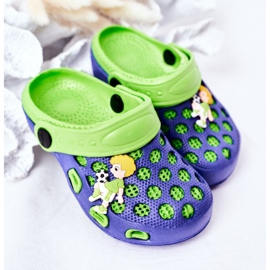 Skumtøfler til børn Crocs Navy Blue-Green Jupiter marineblå grøn 2