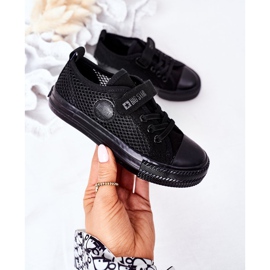 Børns sorte sneakers med Mesh Big Star HH374015 2