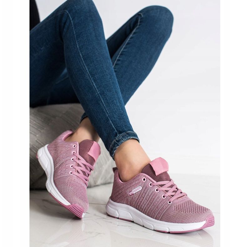SHELOVET Let openwork sneakers lyserød 2