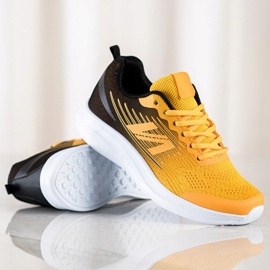 SHELOVET Let tekstil sneakers sort gul 1