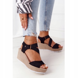 Læder Wedge Sandaler Big Star FF276016 Sort 1