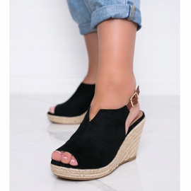 Sorte kile sandaler fra Lindy 1