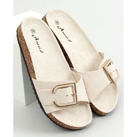 Beige tøfler i kork N-111 Beige 1