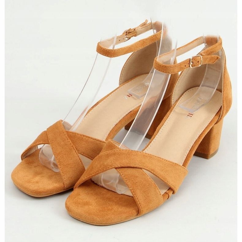 Sandaler høje hæle kamel 8832 Camel brun 1