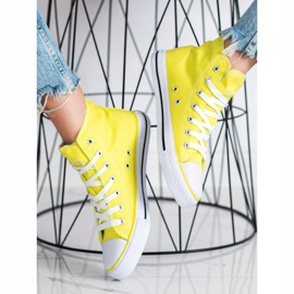 New Age Bindede høje sneakers gul 1