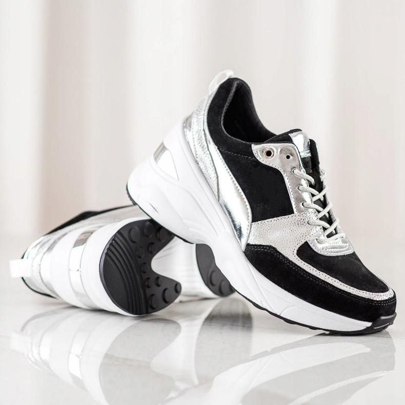 Filippo Wedge sneakers i læder sort 1