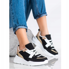 SHELOVET Stilfulde sneakers med mesh sort 2