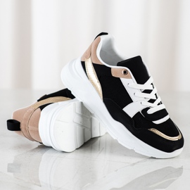 SHELOVET Stilfulde sneakers med mesh sort 1