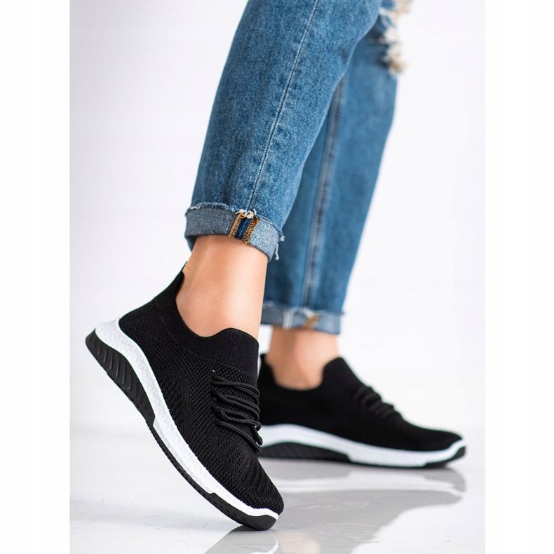 Camo Openwork sorte sneakers 1