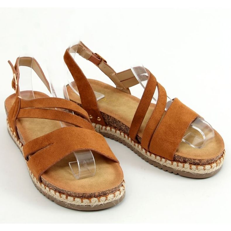 Sandaler espadrilles boho camel FD002 Camel brun 1