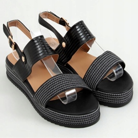 Sorte kvinders sandaler YQ16 Sort 1