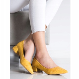 Sweet Shoes Klassiske pumps på lave hæle gul 2