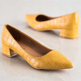 Sweet Shoes Klassiske pumps på lave hæle gul 1