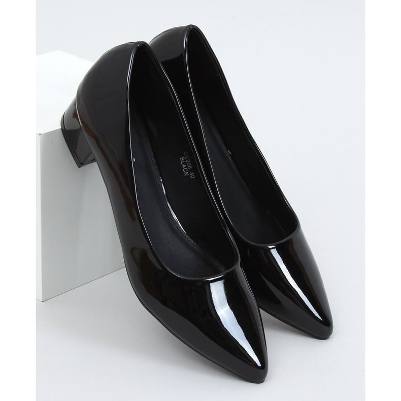 Sorte pumps lave hæle sort CC206P Sort 1