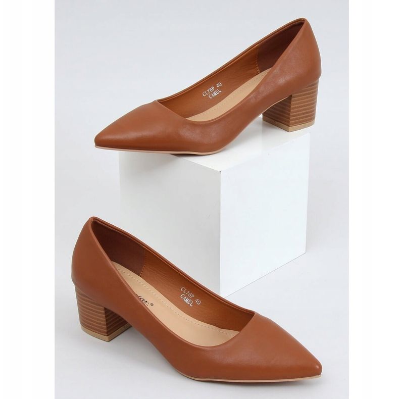 Højhælede pumps kamel CL76P Camel brun 1