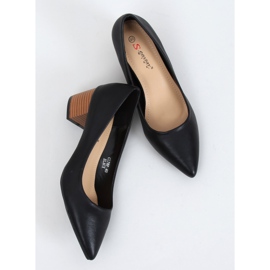 Pumps med brede hæle sort CL76P Sort 1