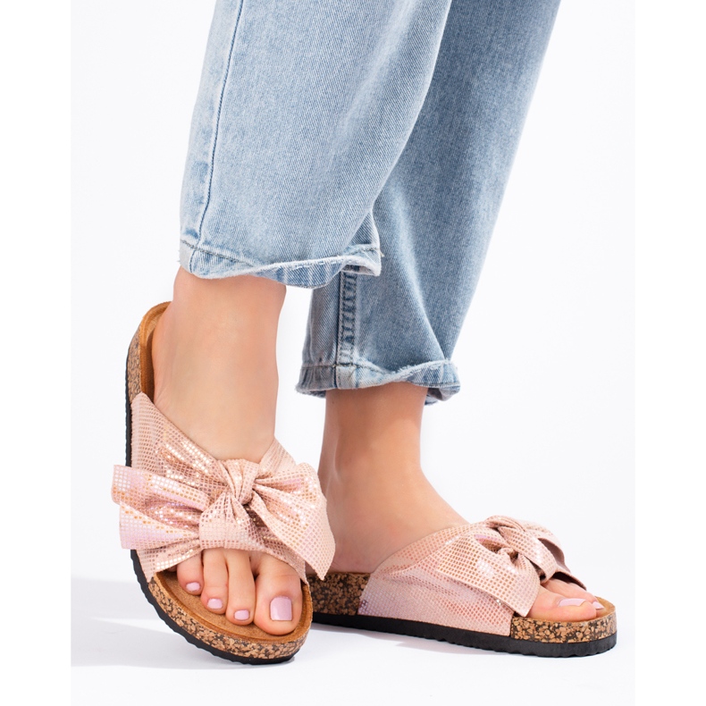 Comer Komfortable flip-flops med sløjfe lyserød 1