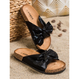 Comer Komfortable flip-flops med sløjfe sort 1