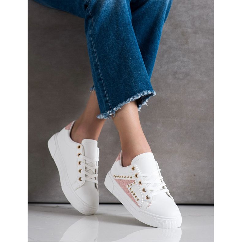 SHELOVET Eco læder sneakers hvid 2