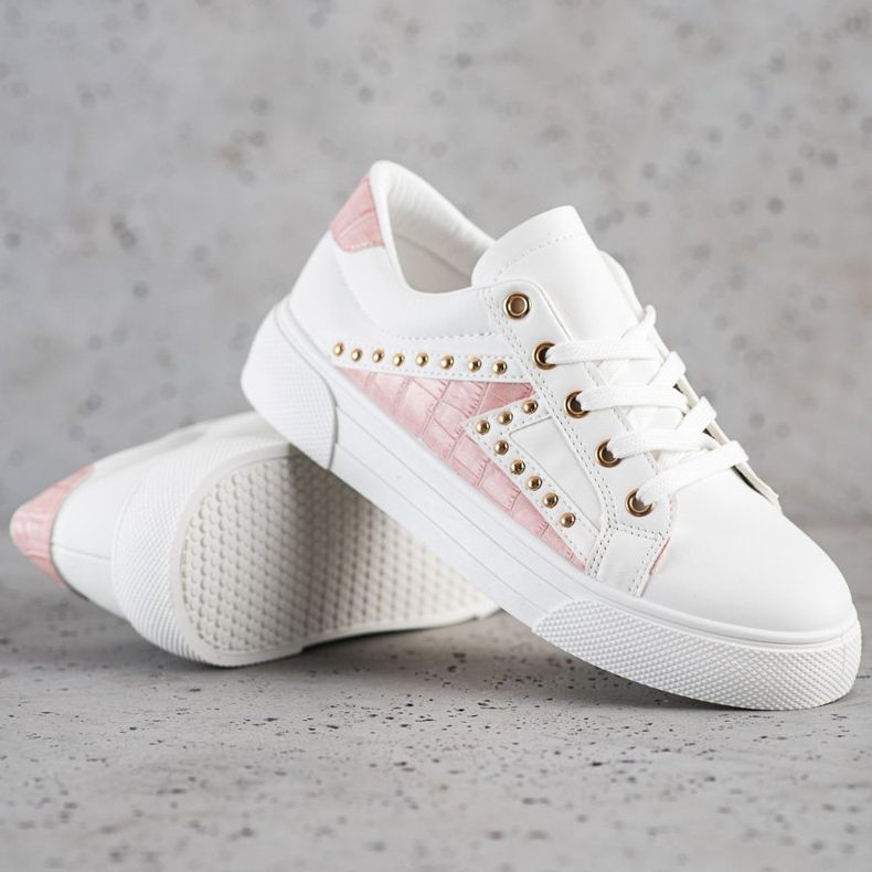 SHELOVET Eco læder sneakers hvid 1