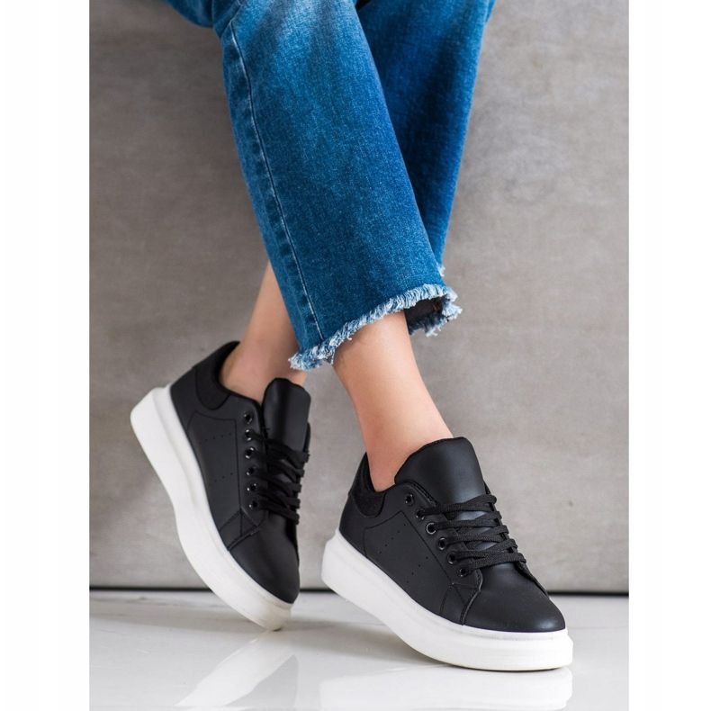 SHELOVET Klassiske sneakers sort 2
