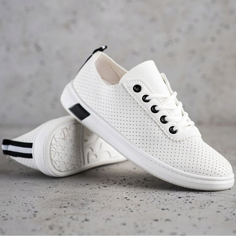 SHELOVET Openwork sneakers hvid 1