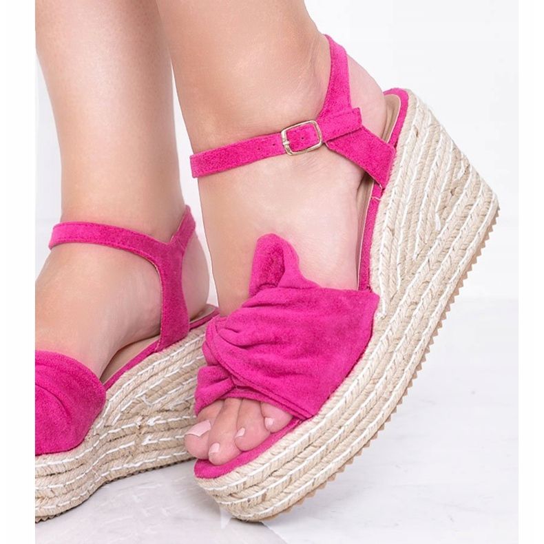 Lyserøde espadriller på kilen Minh 1