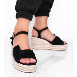 Sorte espadriller på kilen Minh 1