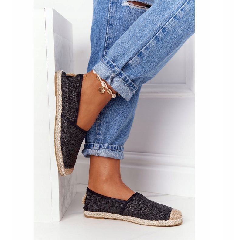 Sort Espadrilles på halmsål Lu Boo 2