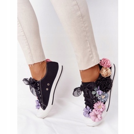 Sneakers med blomster Lu Boo Sort 1