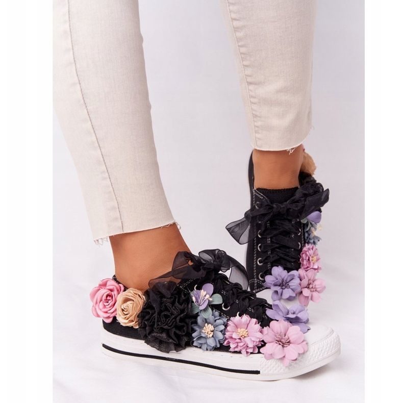 Sneakers med blomster Lu Boo Sort 2