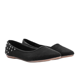 Sort mat ballerinaer med studs Doyer St. 1