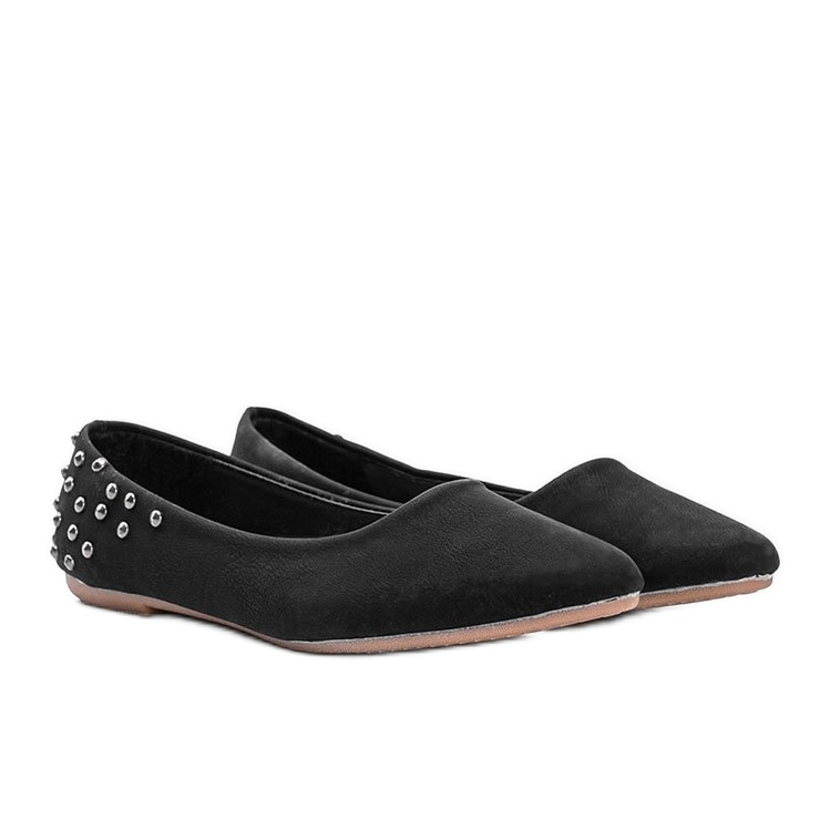 Sort mat ballerinaer med studs Doyer St. 1