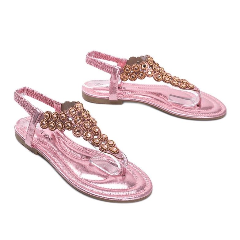 Barbados pink skinnende flip-flops lyserød 1