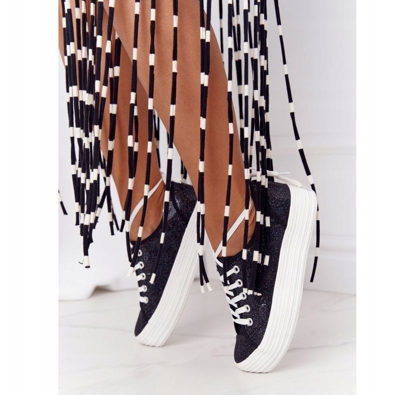S.Barski Glitter -sneakers på den sorte Luna -platform 2