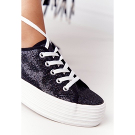 S.Barski Glitter -sneakers på den sorte Luna -platform 1