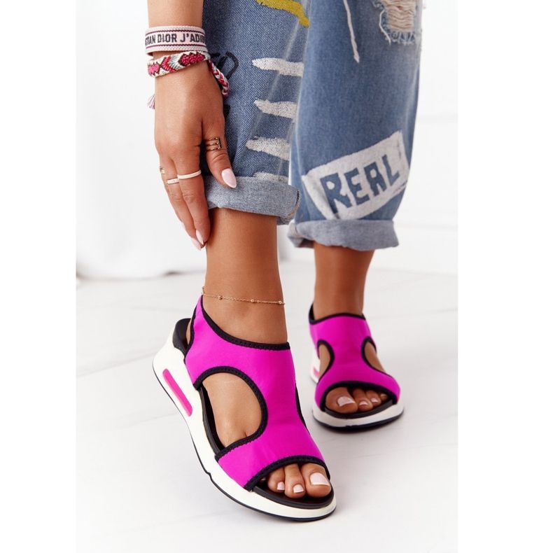 S.Barski Slip-on sandaler på en kile Fuchsia Zoey sort lyserød 2