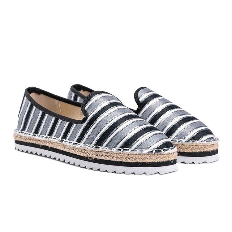 Sort stribede espadriller fra Ottawa grå 1