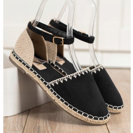 Goodin Sort Espadrilles med ruskind beige 1