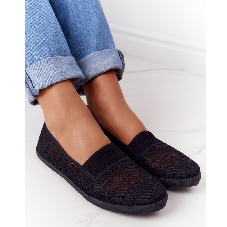 Openwork Slip-On Black Chillout Sneakers sort 1