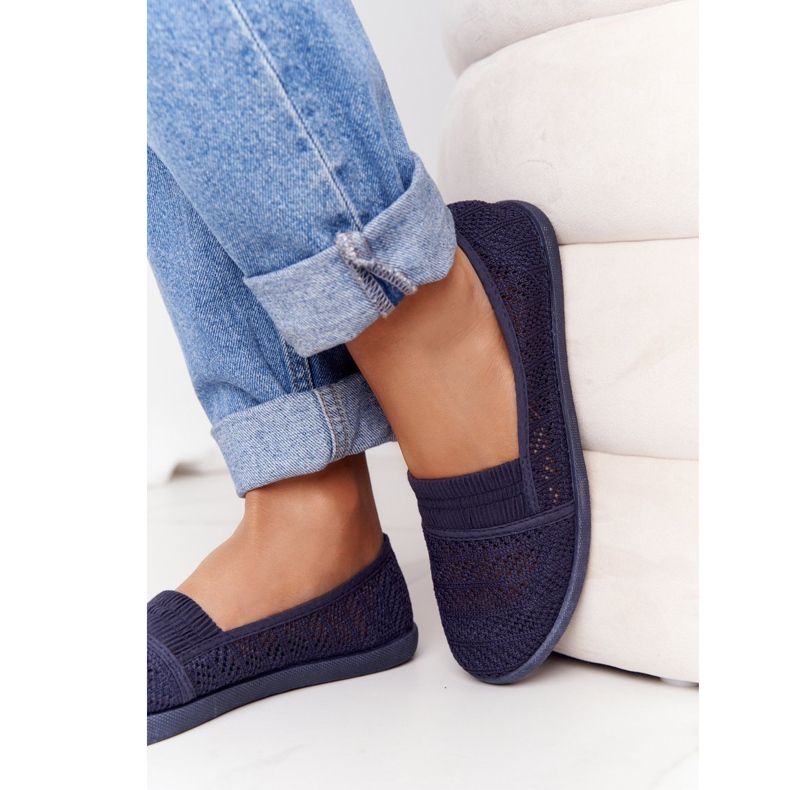 Openwork Slip-On Sneakers Navy Blue Chillout marineblå 2