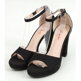 Sorte S-850 sorte sandaler med plateau 1