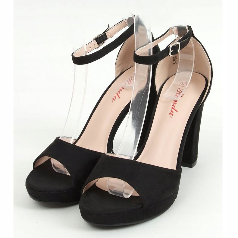 Sorte S-850 sorte sandaler med plateau 1