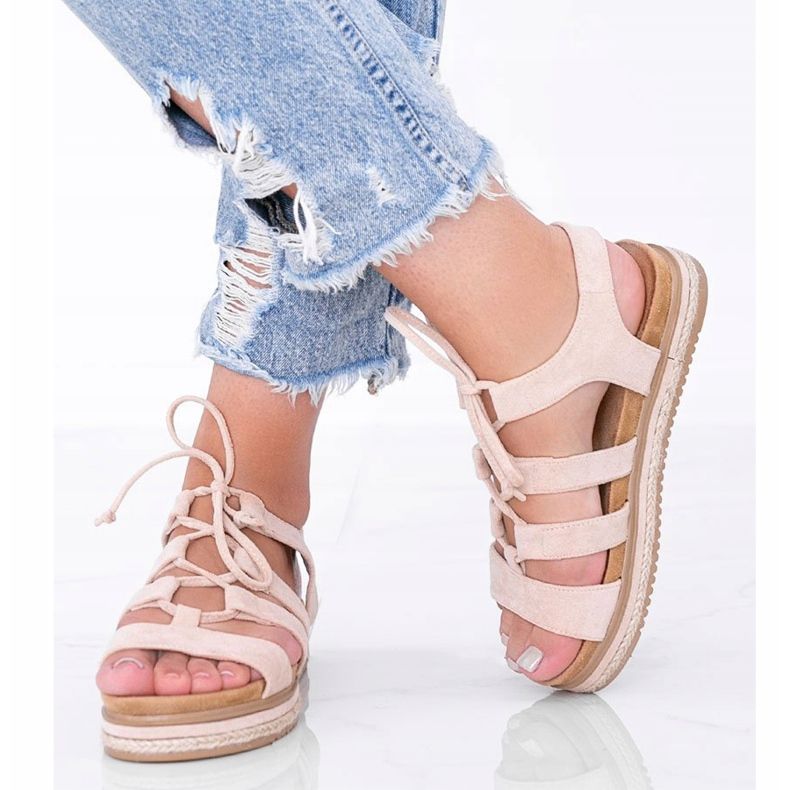 Layla snørebånd i beige 1