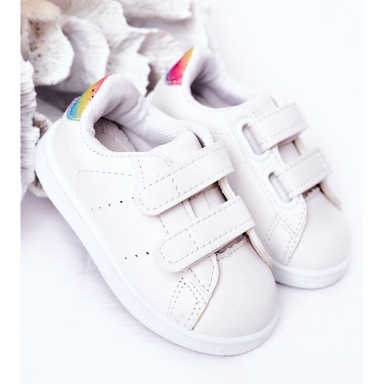 Børnesneakers Hvid-Rainbow Velcro Sød pige 2